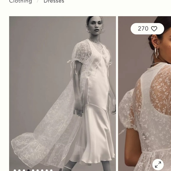 1X Anthropologie sheer short sleeve organza maxi dress - Picture 10 of 10